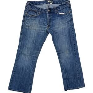 H&M &Denim 36X30 Fit LAD Straight Leg Jeans Distressed Midrise Grunge Streetwear